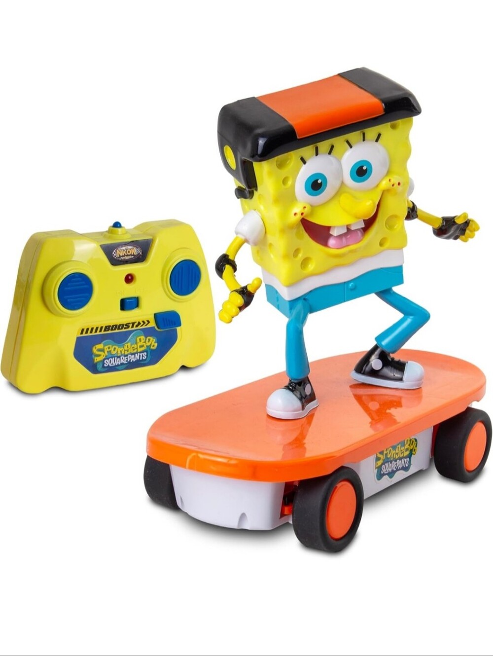 NKOK Spongebob 2.4GHz Skateboarder R/C, 2.4 GHz Radio Control w/Turbo Boost